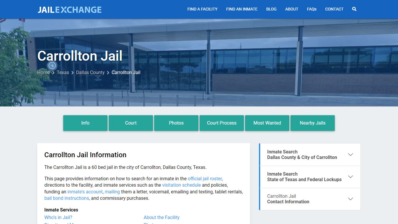 Carrollton Jail, TX Inmate Search, Information
